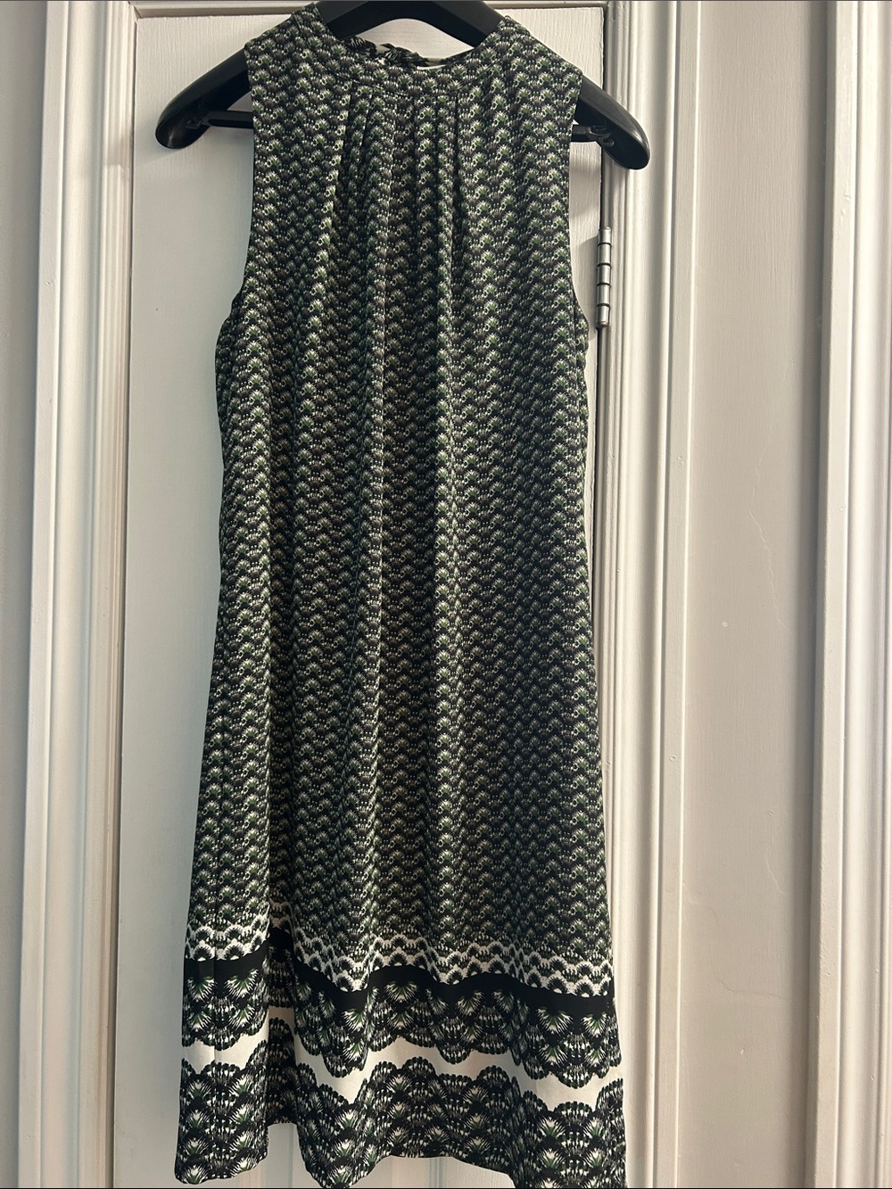 H&M Green and Black A-Line Sleeveless Dress